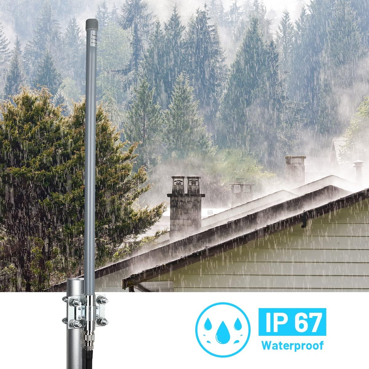 5 dBi LoRa Antenna 915Mhz Outdoor Omni-Directional Antenna with KMR240 Cable Adapter C592