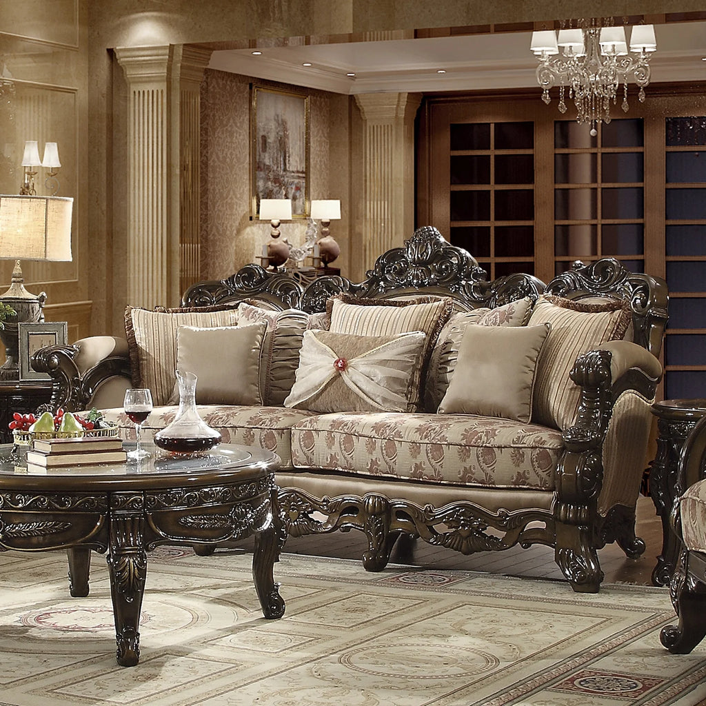 Carved Wood Sofa Set 3Pcs I565