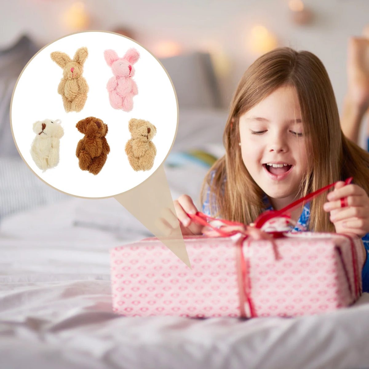 5pcs Miniature Plush Doll Figurines V7552