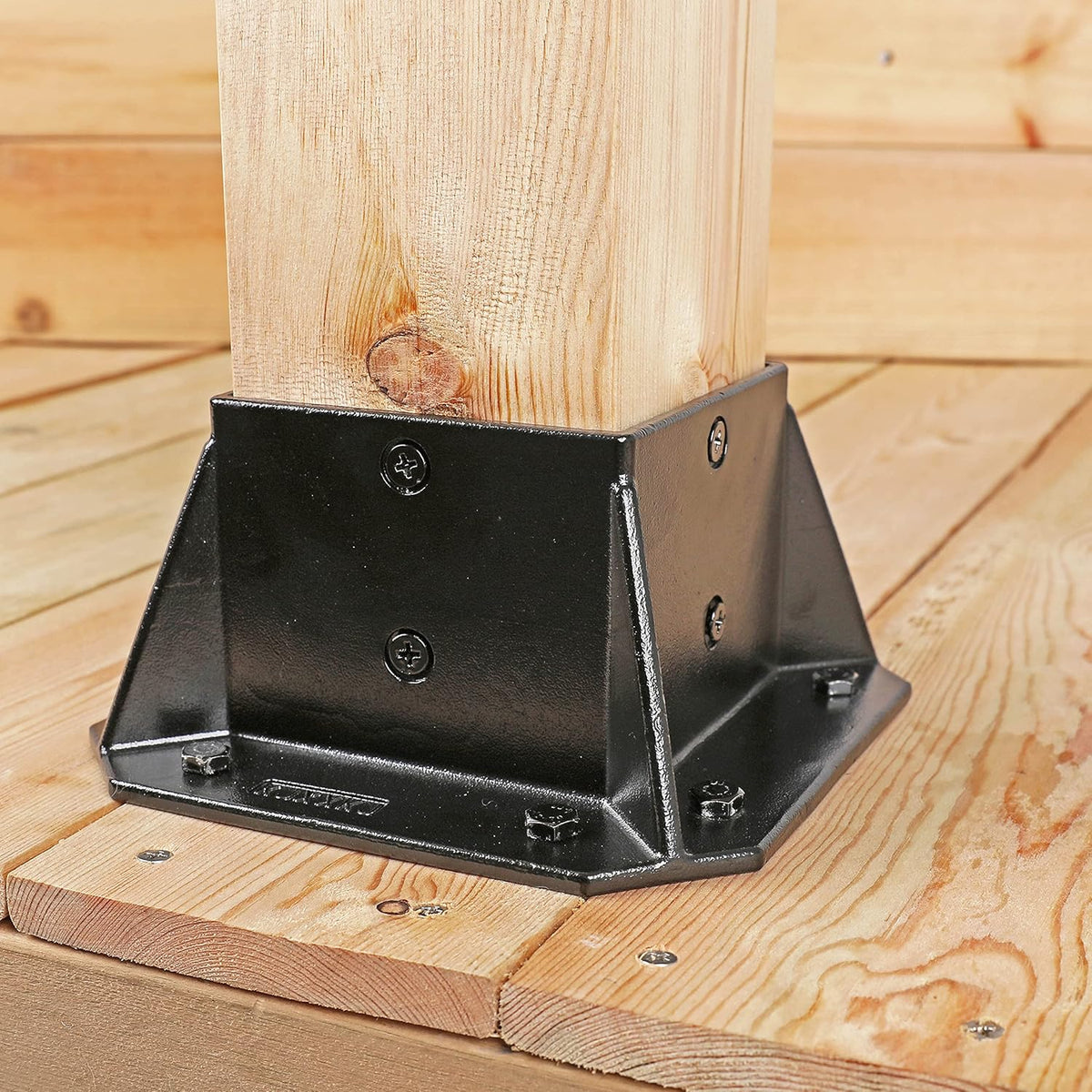 Black Finish 2 Pack Stainless Steel Square Flange Anchor Base with Screws Y435870