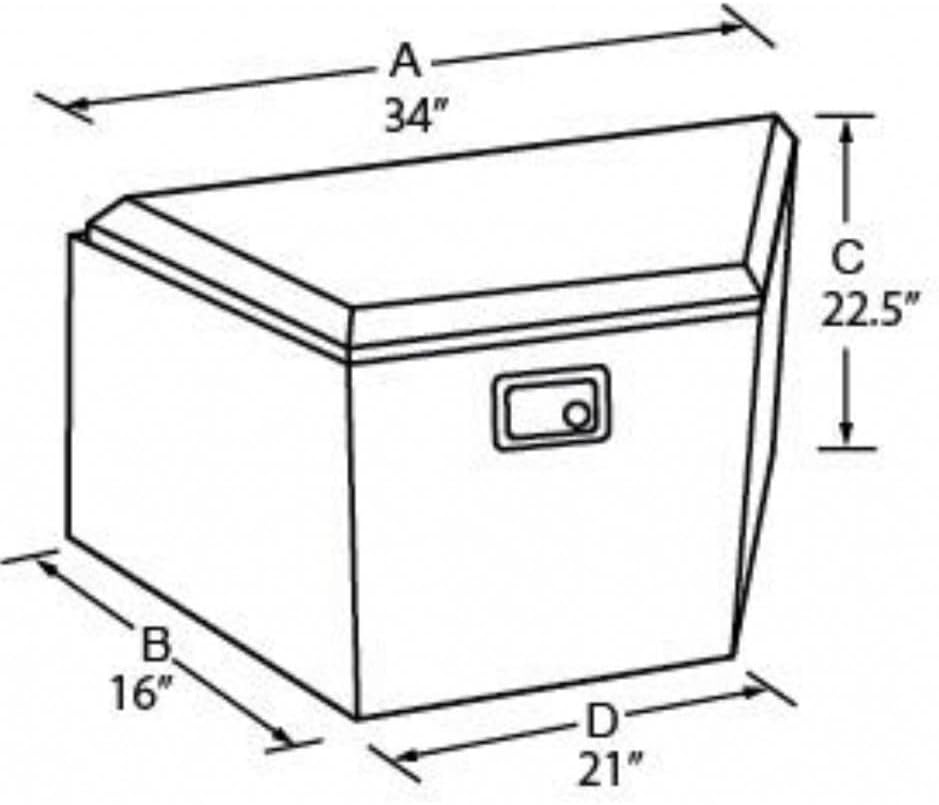 White Universal Aluminum Trailer Tongue Storage Box D4022