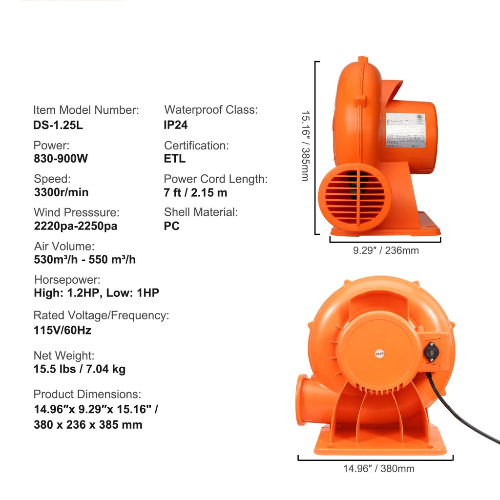 900W Commercial Air Blower for Inflatable Bounce House C431