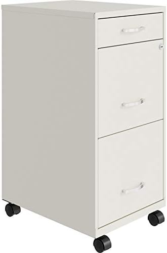3 Drawer Metal Mobile File Cabinet with Lock, Letter Size, Silver F52668