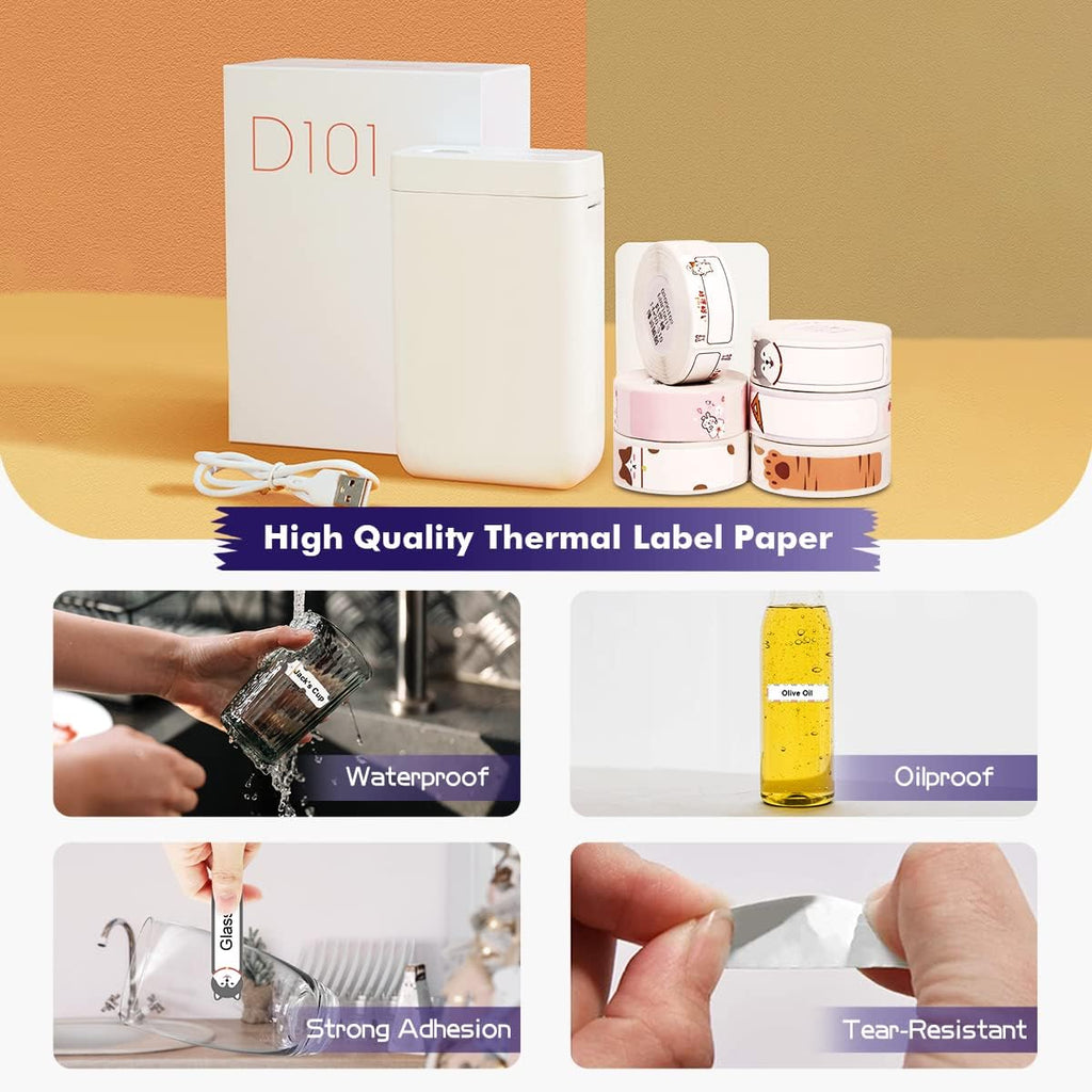 Label Maker with Tape, Wireless Bluetooth Portable Sticker Labels Printer 10-25mm Label Width Pack of 2 Q8852