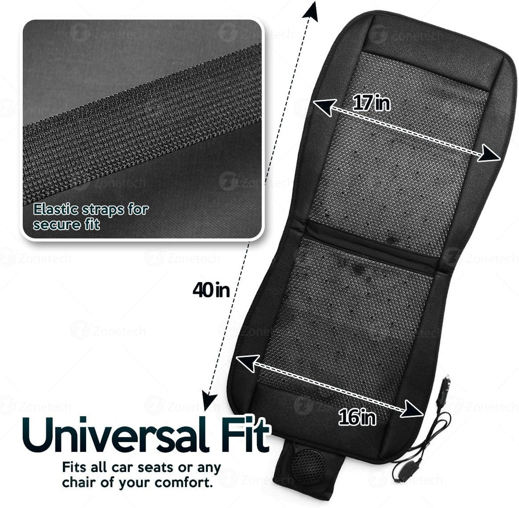 Black Cooling Car Seat Cushion 2-Pack 12V Automotive W945069