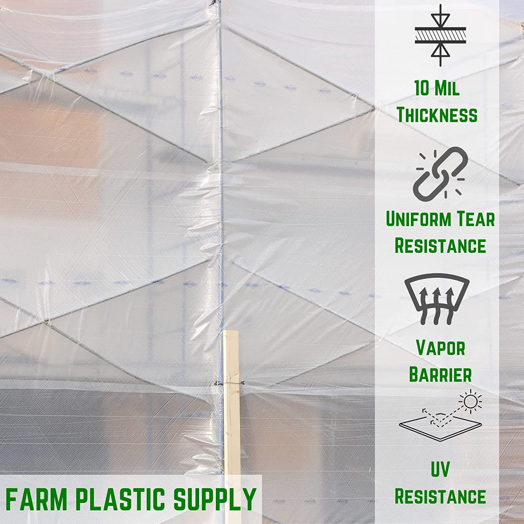 10 Mil UV-Rated Clear Polyethylene Sheeting Roll V835