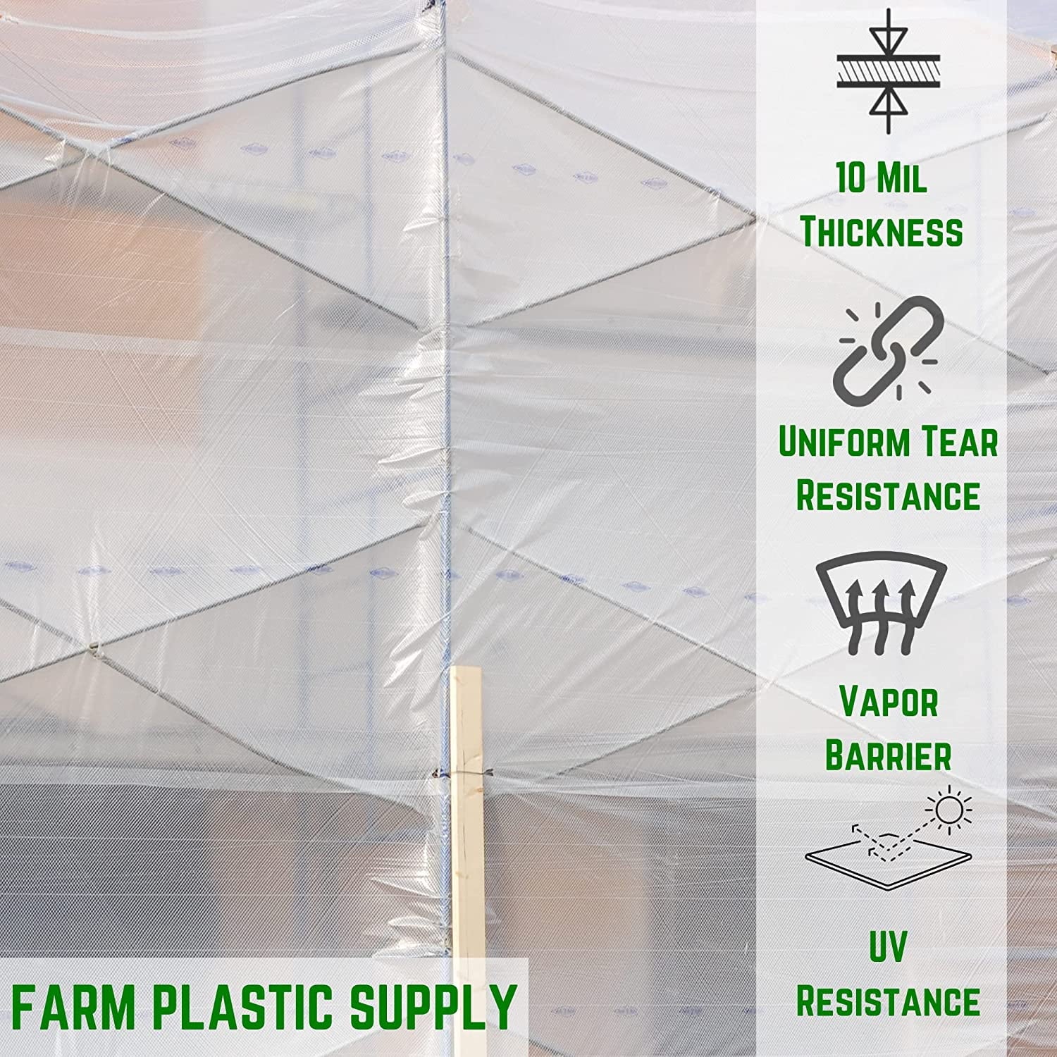 10 Mil UV-Rated Clear Polyethylene Sheeting Roll V835
