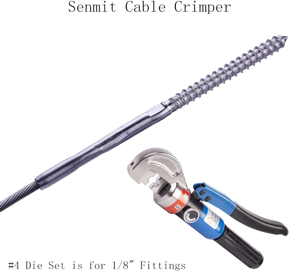 Hydraulic Cable Crimper Hand Tool for Stainless Steel Cable Railing Fittings, Wire Swaging Tool, Cable Cutter, Pack of 2 W30924