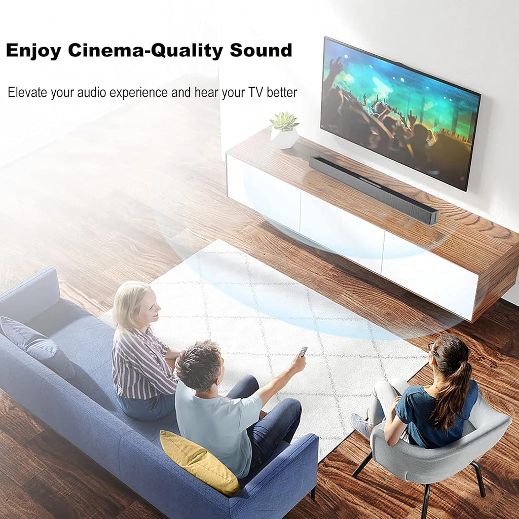 Soundbar with Built-in Subwoofer, Bluetooth 5.0, HDMI, USB, Optical, AUX, Wall Mountable Y14521