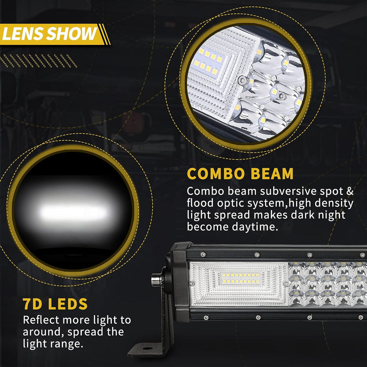 42" Curved LED Light Bar Triple Row 540W 54000LM Off Road Driving Light Pack of 2 Y86622