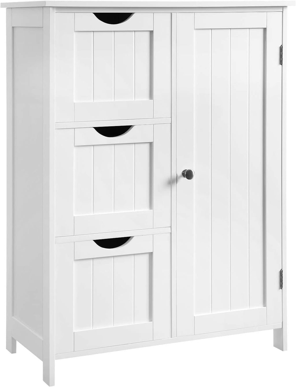 White Bathroom Storage Cabinet with 3 Drawers and 1 Shelf J8305