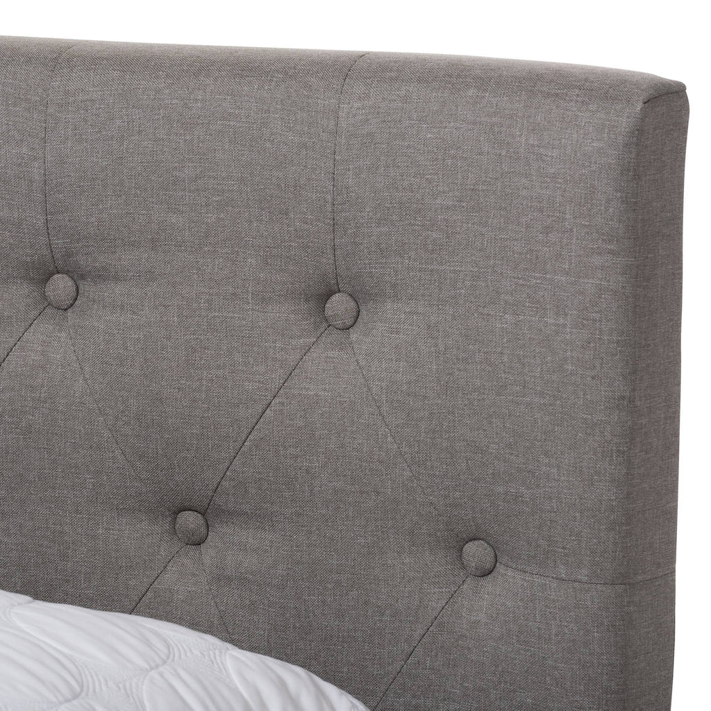 Light Grey Full Fabric Upholstered Bed K800487