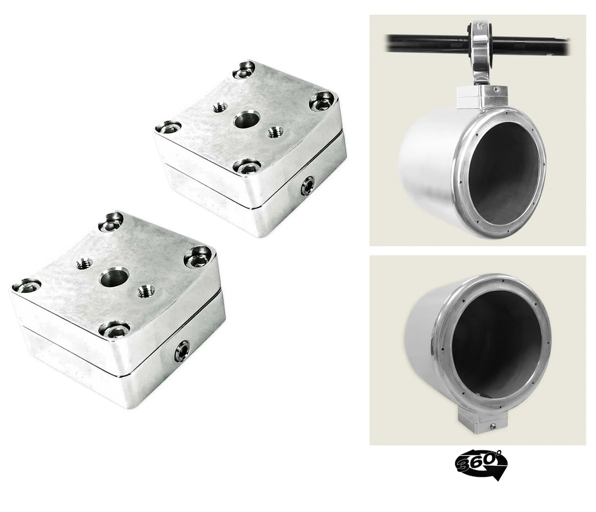 8" 360° Swivel Chrome Tower Speaker Pods B5668