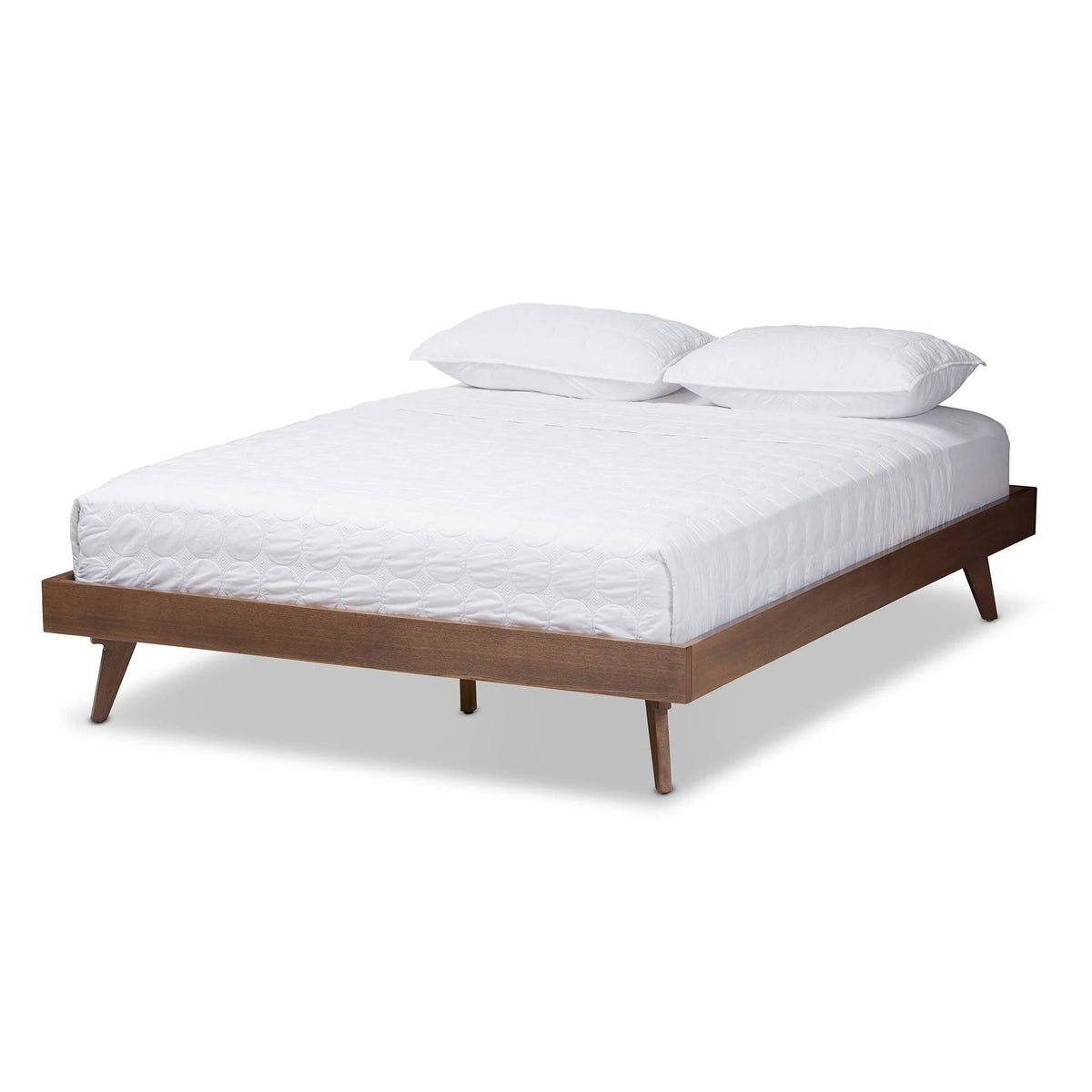 Solid Wood Bed Frame Full / Walnut Brown Y3582