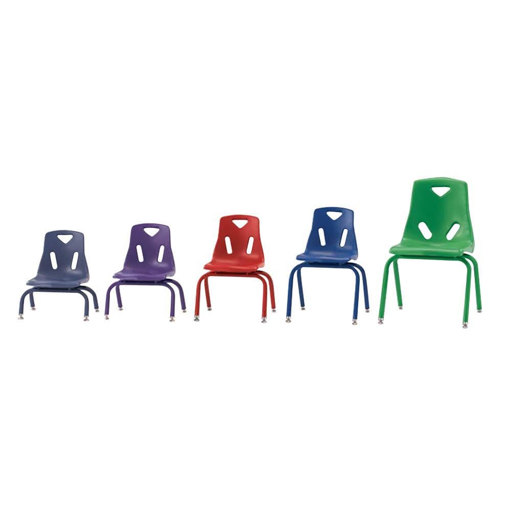Yellow Stacking Chairs with Powder-Coated Legs, Set of 6 D62117