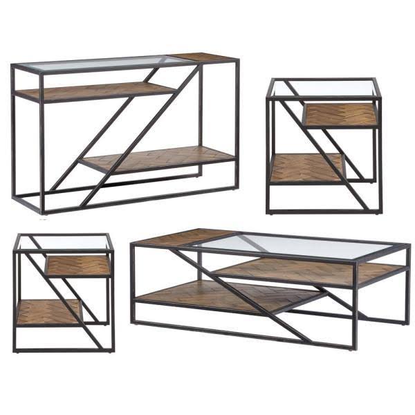 Fir Parquet Square Lamp Table E367132