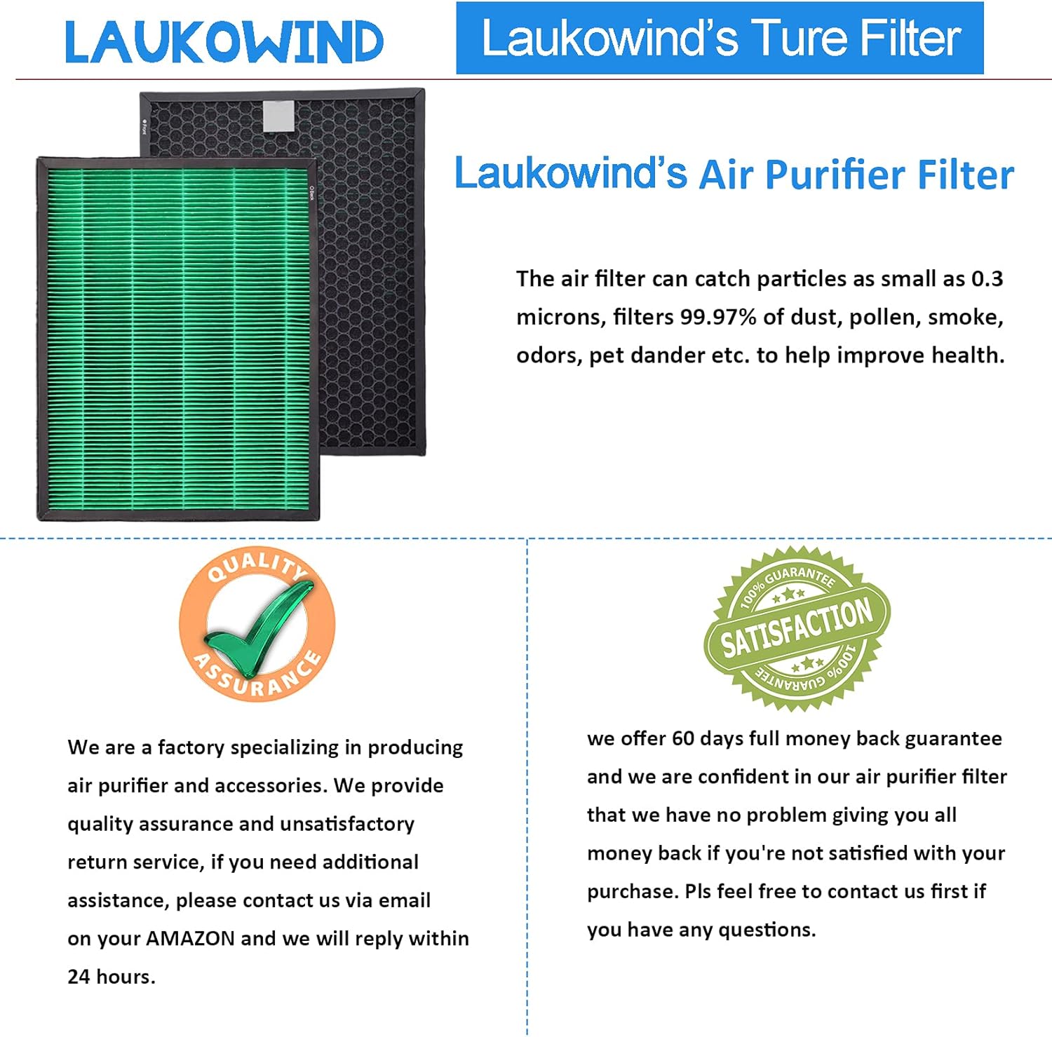 Combined True HEPA with Activated Carbon 2-in-1 Filter Replacement (2 Pack) H540