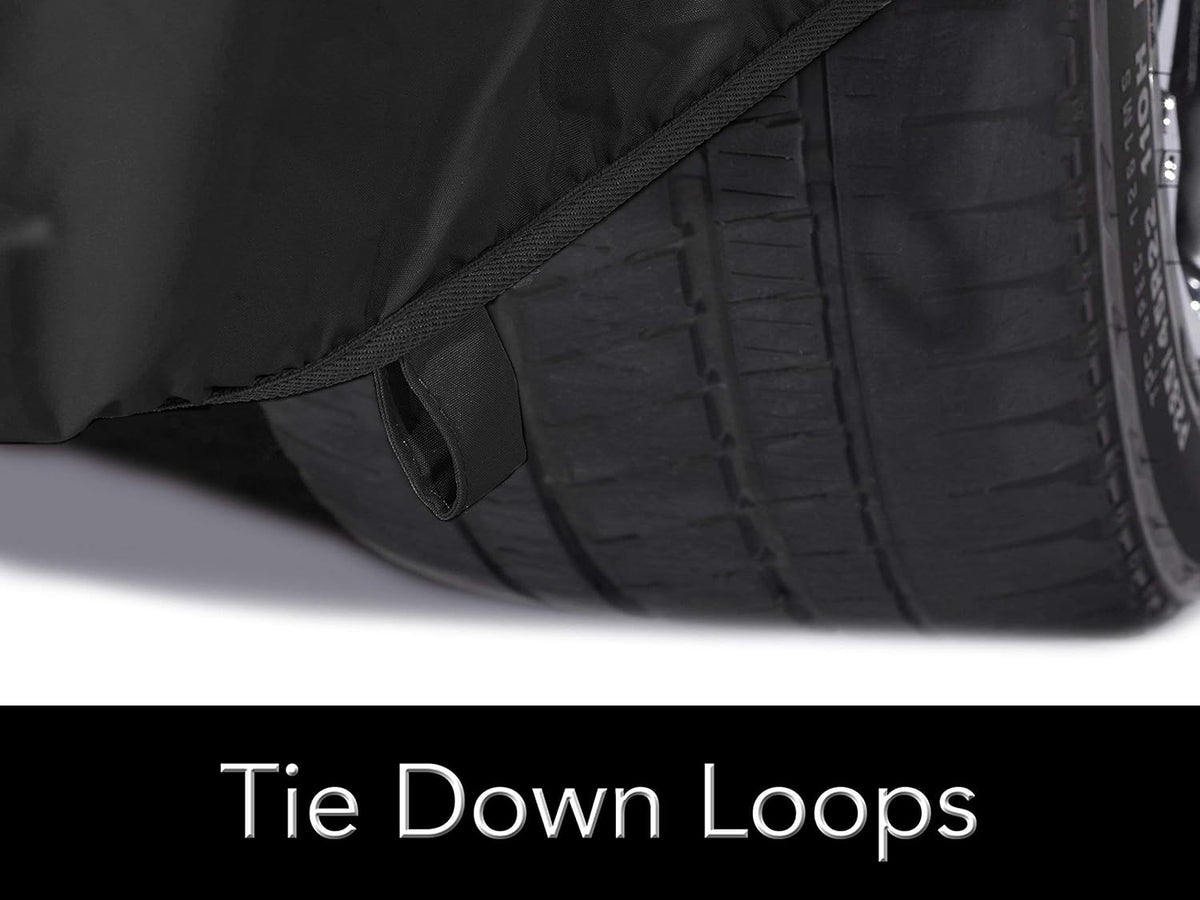 Black Heavy-Duty Polyester Car Cover with Mesh Vent S42783