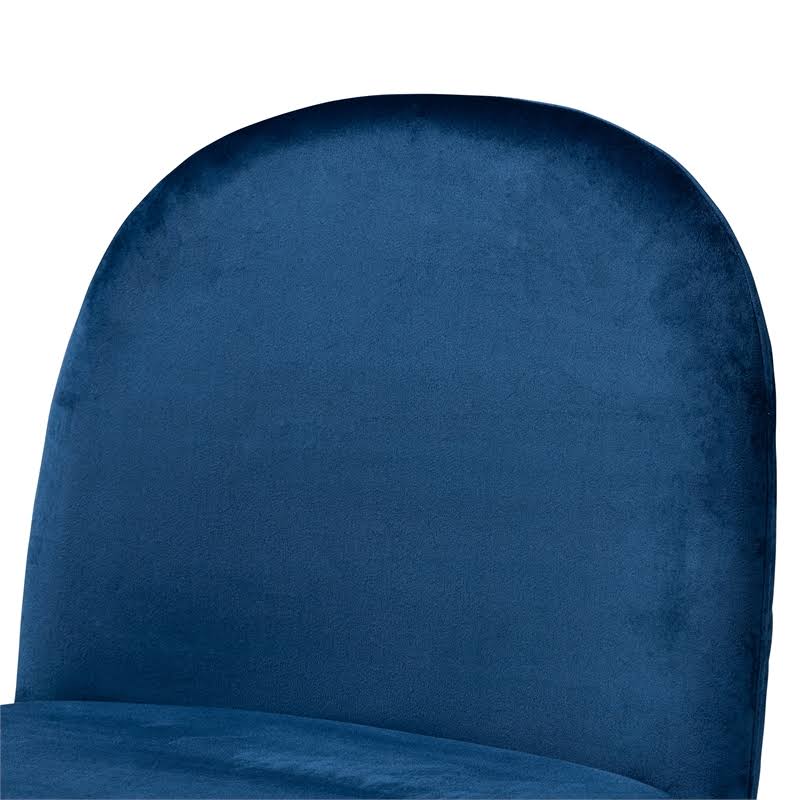 Navy Blue and Gold Metal 2-Piece Dining Chair Set F28525