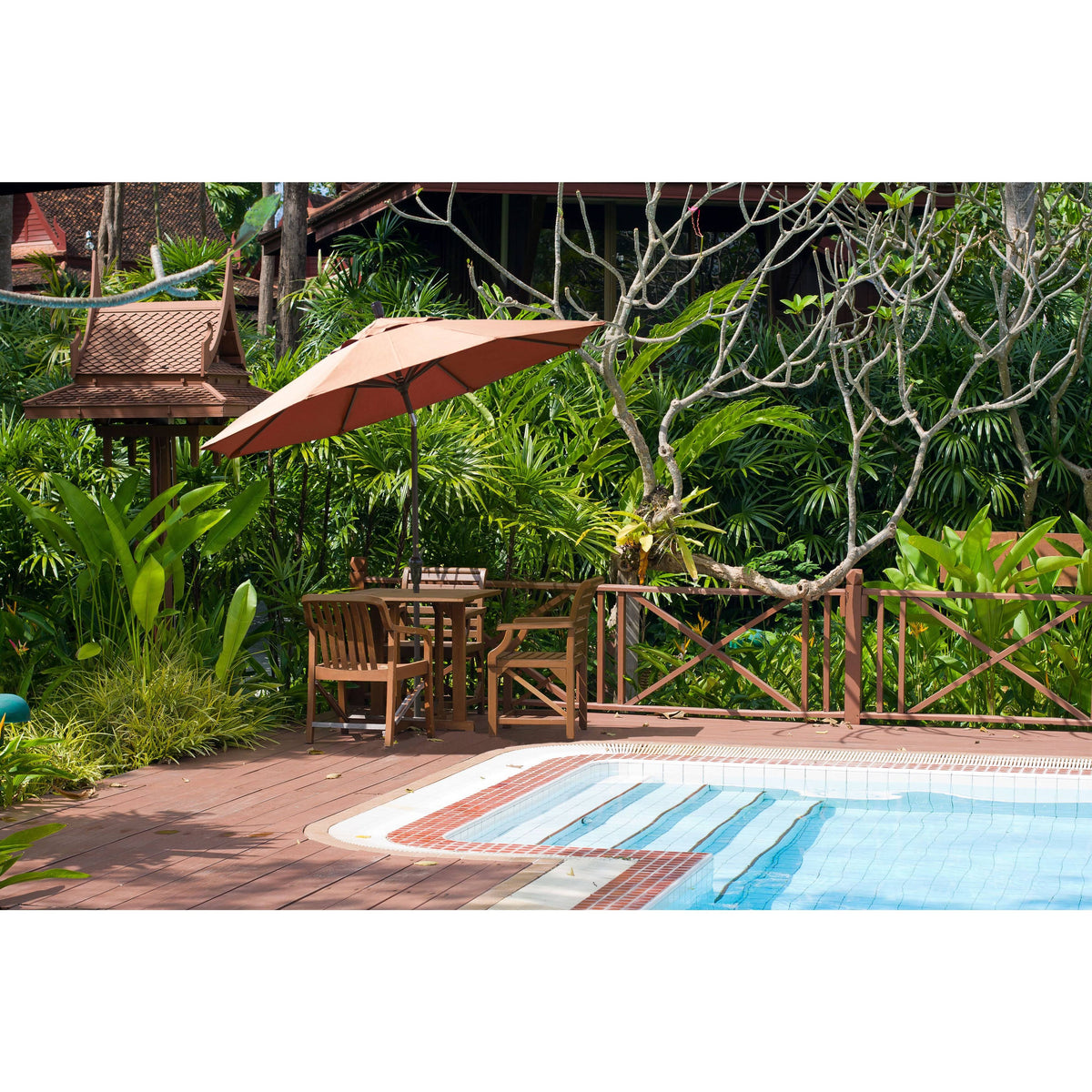 9 ft. Aluminum Market Umbrella Auto Tilt S3345