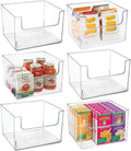 Clear Plastic Open Front Storage Organizer Bin Basket, 6 Pack M3108