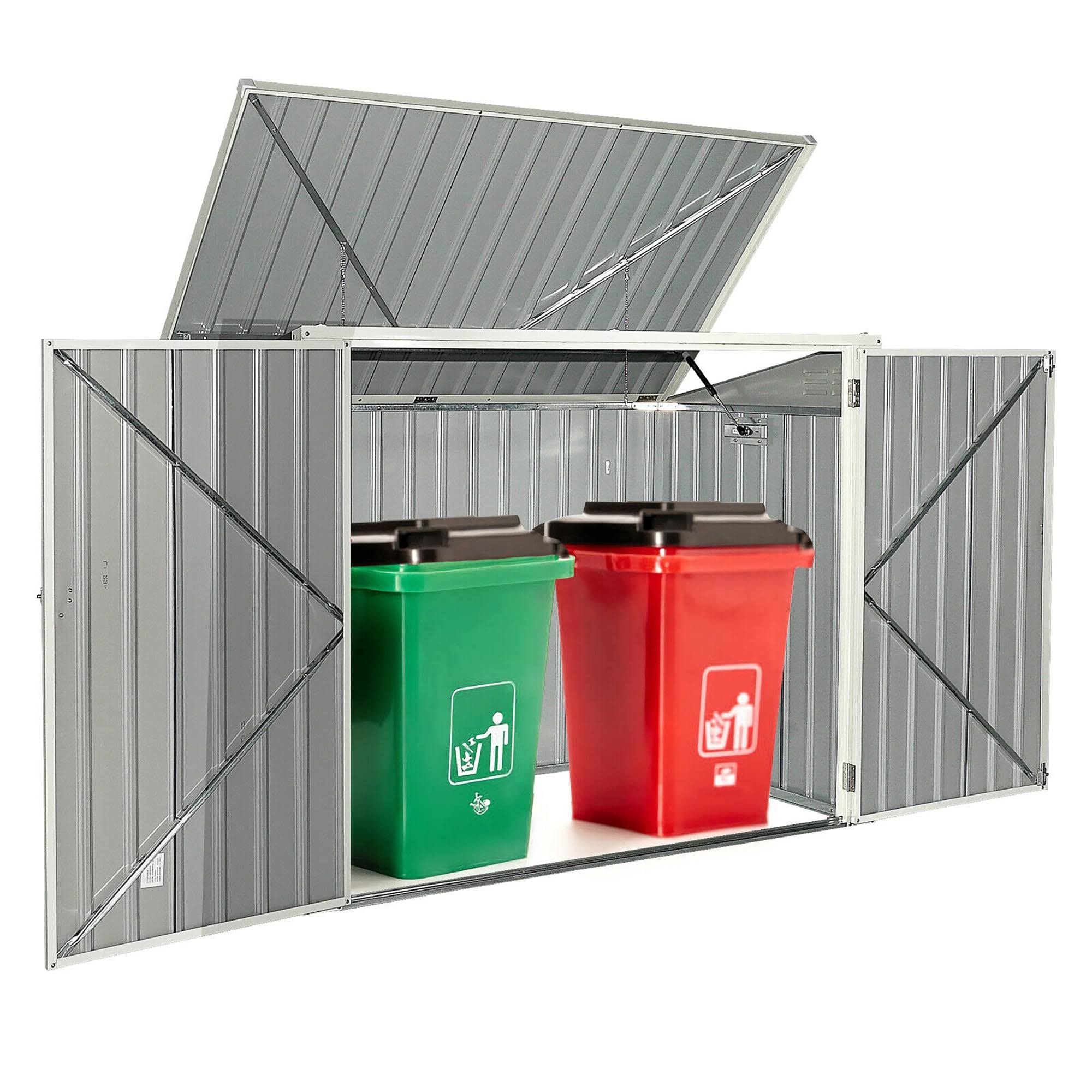 Grey Horizontal Storage Shed 68 Cubic Feet A174
