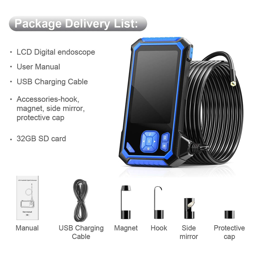 IP67 Waterproof Sewer Inspection Camera with 16.5FT Semi-Rigid Cable I354857