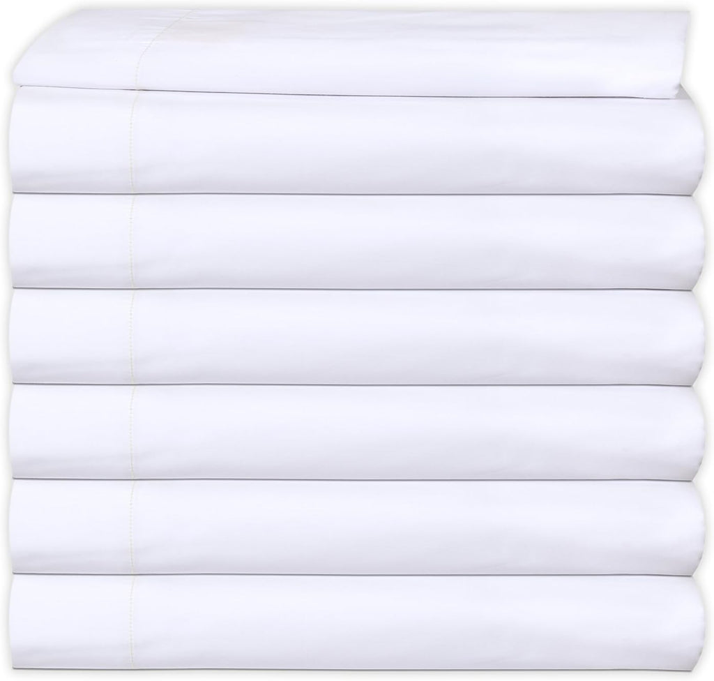 Queen XL White Percale Flat Sheet J52354