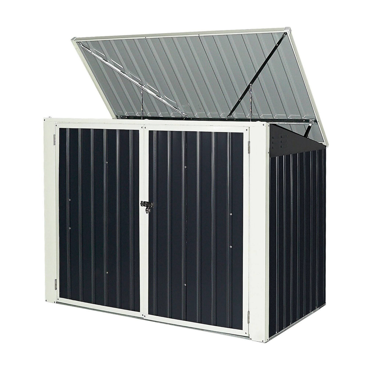 Grey Horizontal Storage Shed 68 Cubic Feet A174