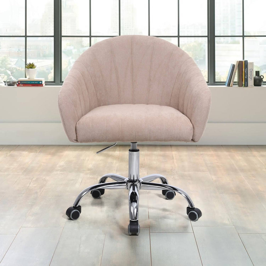Camel Linen Upholstered Swivel Adjustable Height Task Chair Y587