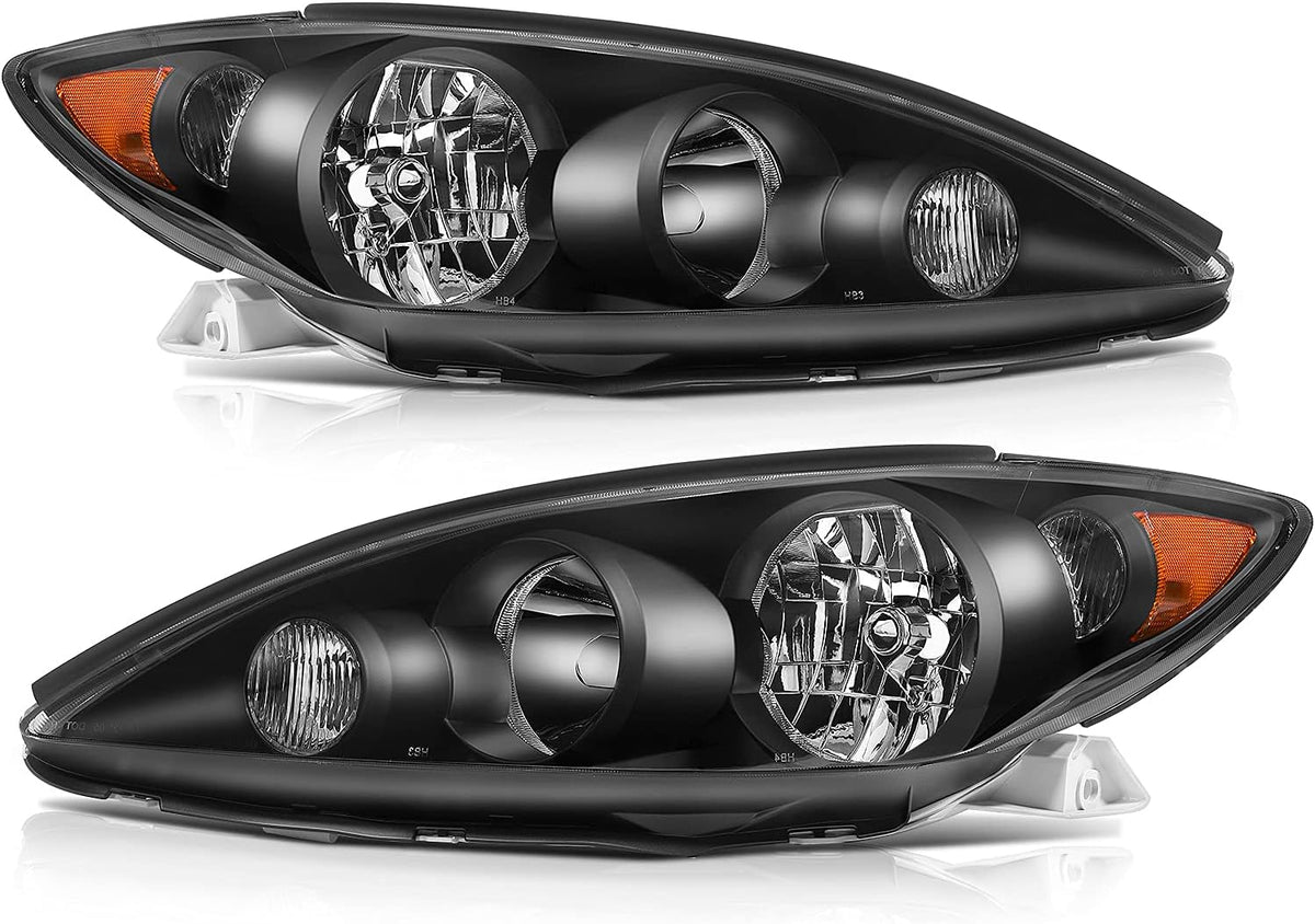 Black Housing Amber Reflector Clear Lens Headlight Assembly J9091