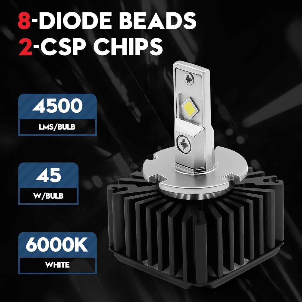 LED Headlight Conversion Kit 70W 8400Lms 6000K White (2 Pack) S434