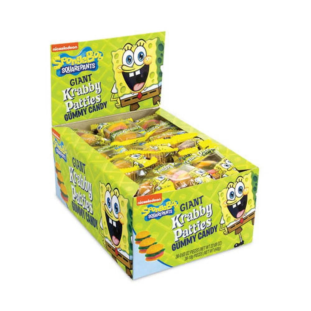 Giant Krabby Patties Gummy Candy, 0.63 oz Pack, 36/Carton H758