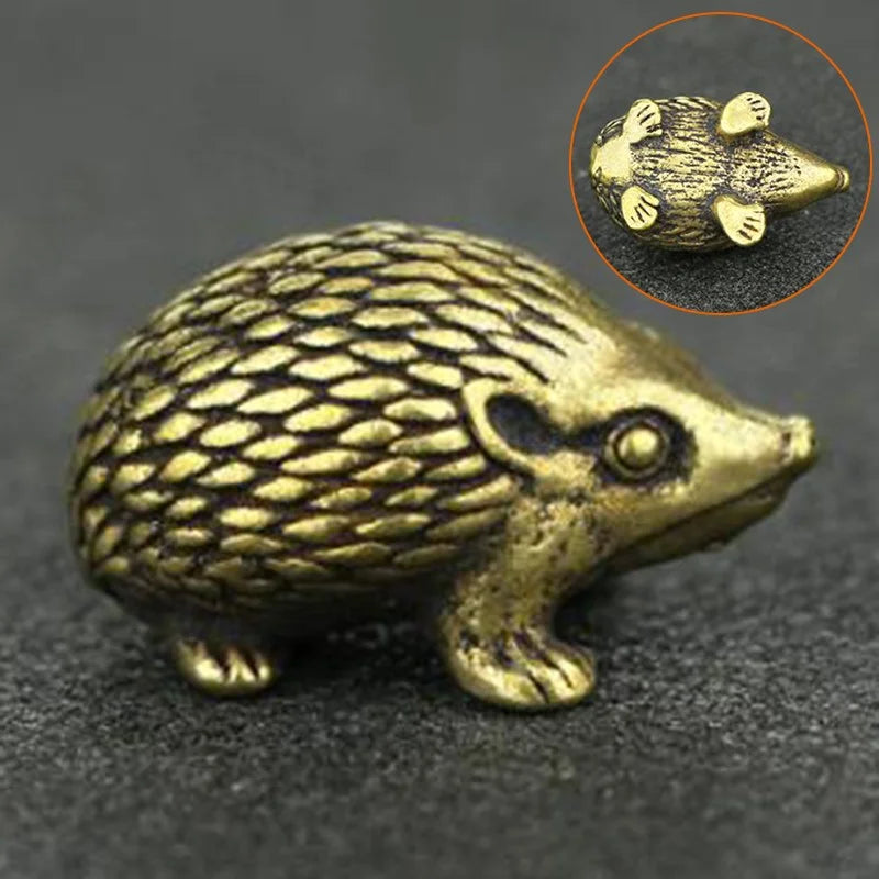 Mini Brass Hedgehog Statue Ornament W429477