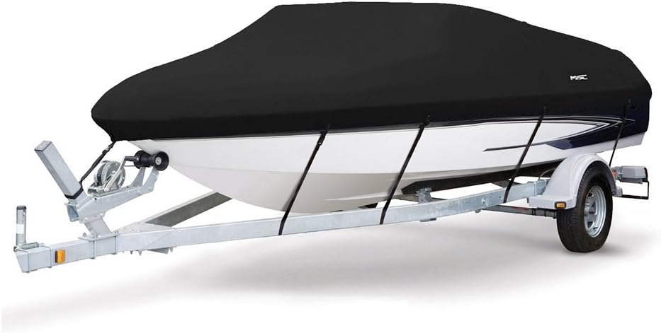 Heavy Duty 600D Marine Grade Polyester Canvas Trailerable Waterproof Boat Cover, Pacific Blue, Pack of 2 O2267