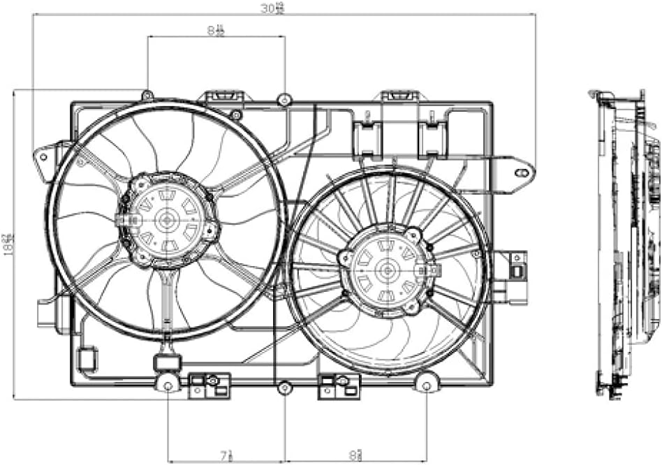 Cooling Fan Assembly for Radiator/A/C Condenser 2006 2007 2008 3.4L V6 H913340