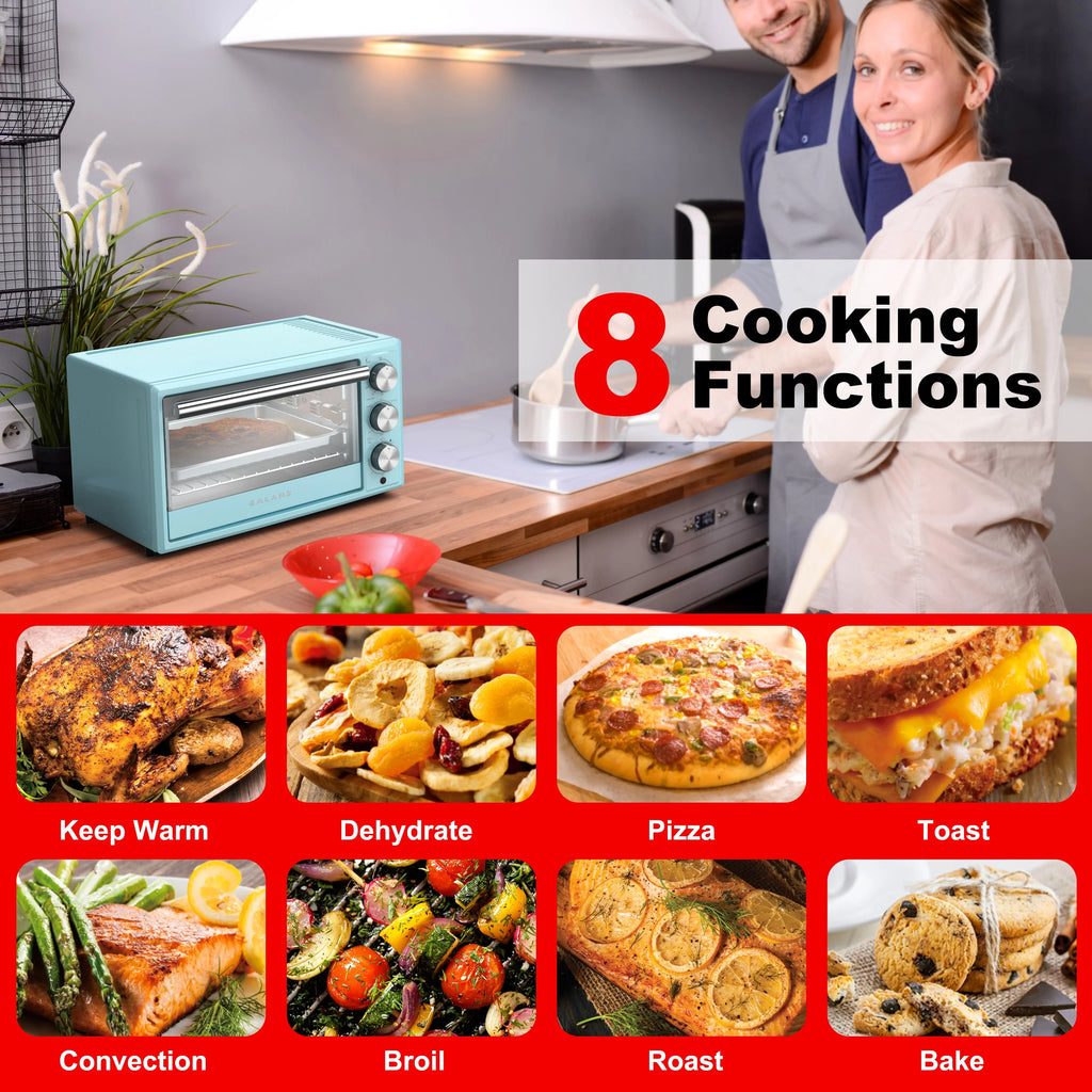 Blue Retro Toaster Oven with Convection, 1500W, 0.9 Cu.Ft W660273
