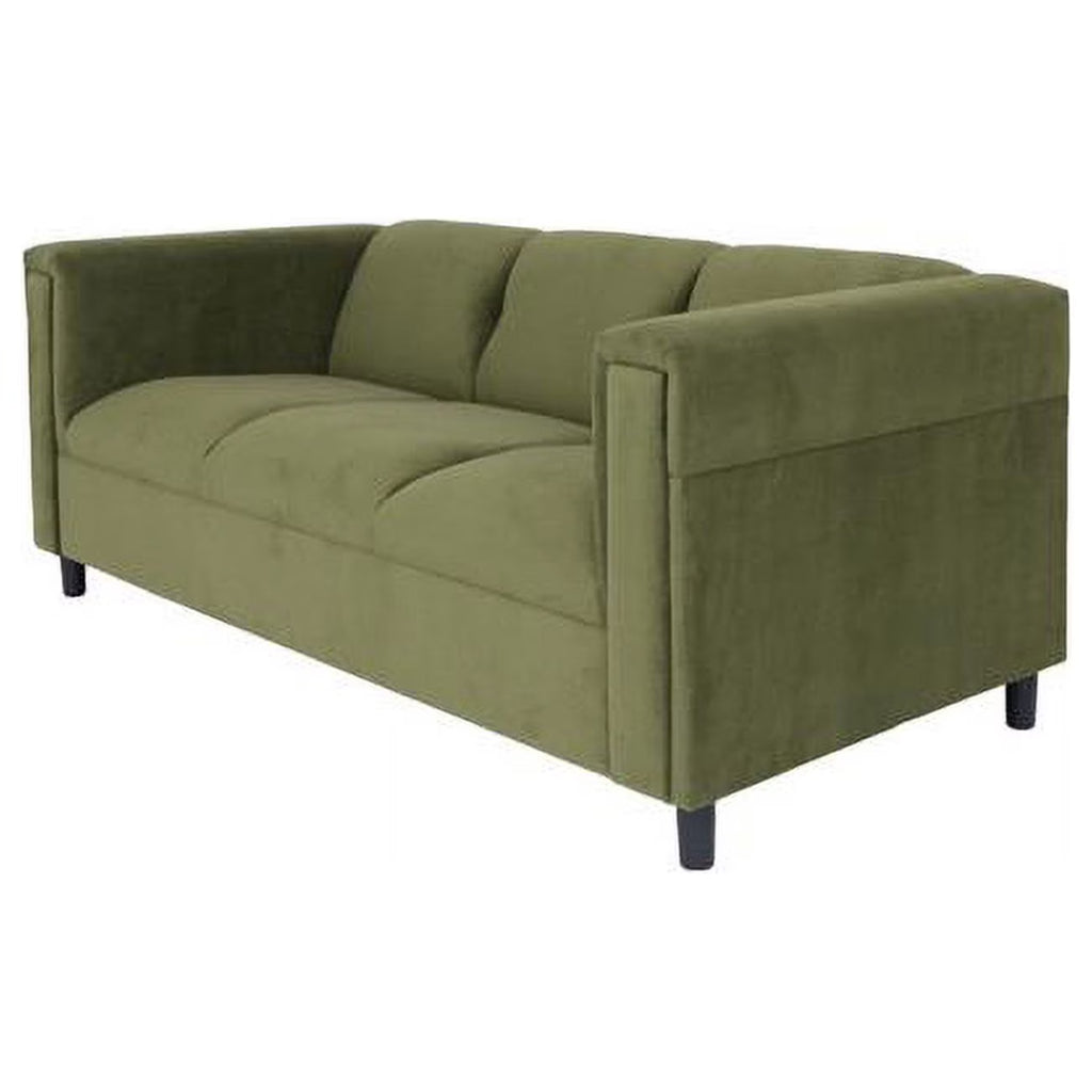 Moss Green Suede Black Sofa W94487