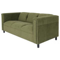 Moss Green Suede Black Sofa W94487