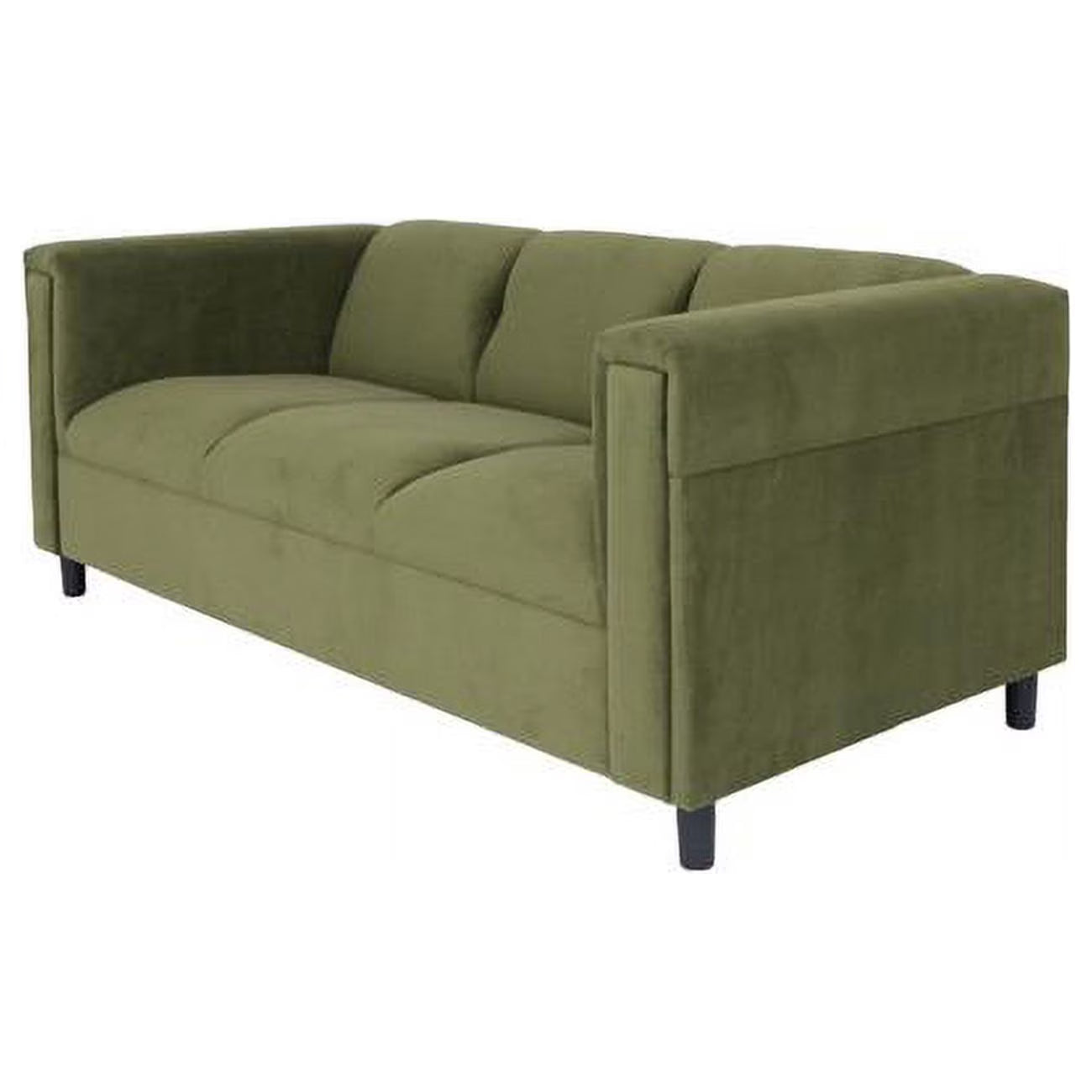 Moss Green Suede Black Sofa W94487