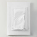 California King 500 Thread Count Washed Supima Sateen Solid Sheet Set White A43116