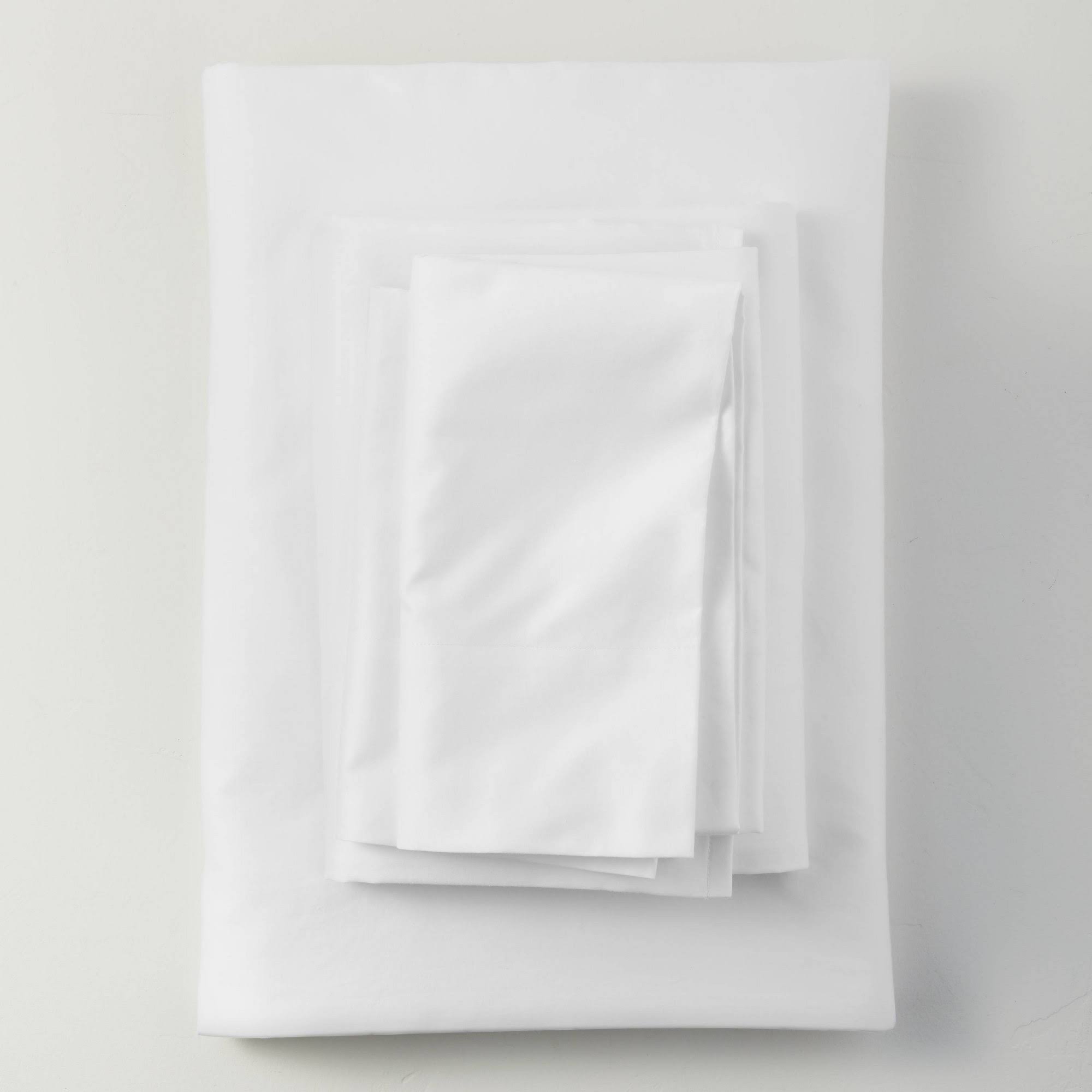 California King 500 Thread Count Washed Supima Sateen Solid Sheet Set White A43116