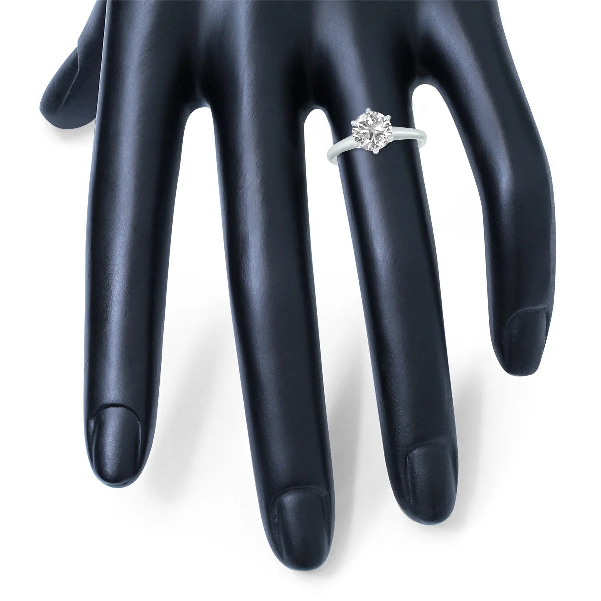 14K White Gold Diamond Solitaire Ring N7726