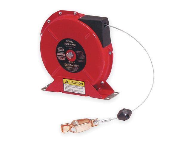 Cable Reel, 50 Ft, Spring Return, Red Z222296