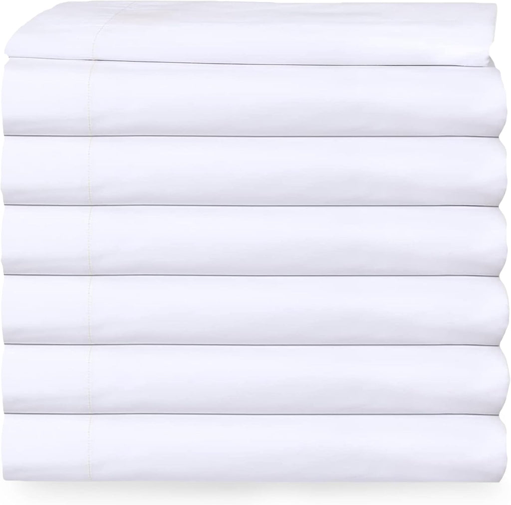 Queen XL White Percale Flat Sheet J52354