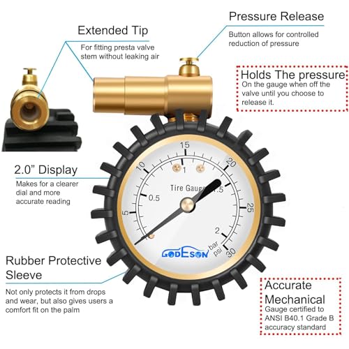 Presta Tire Pressure Gauge I892022