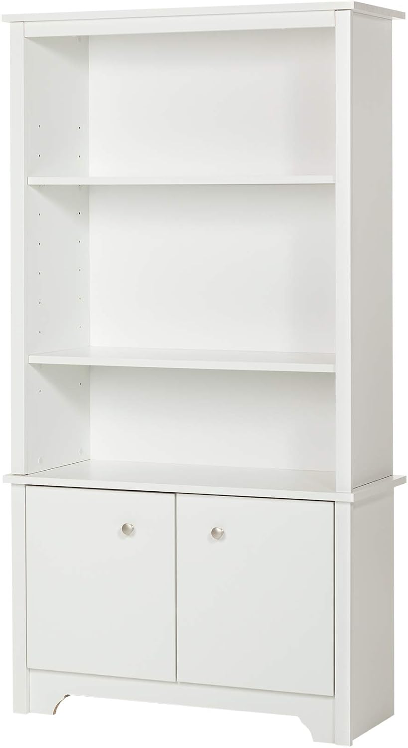 Pure Black 3-Shelf Bookcase with 2 Doors W604299