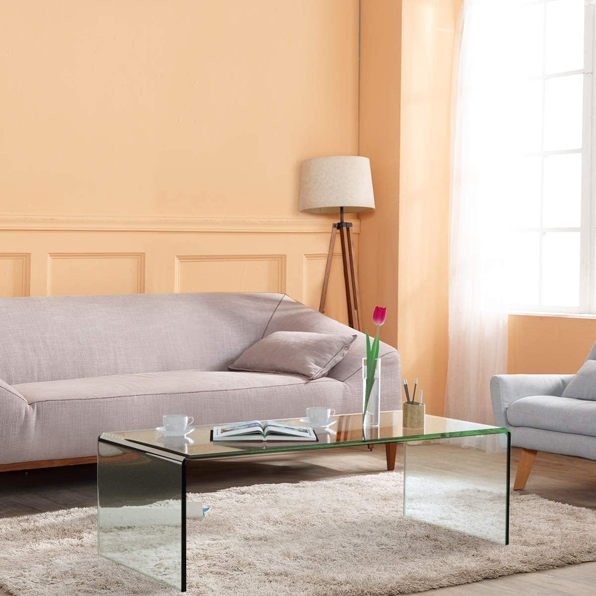 Glass Coffee Table with Tempered Glass K688