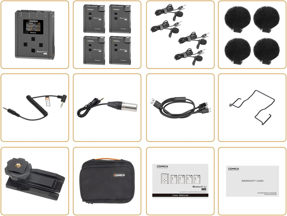 UHF Wireless Lavalier Microphone with 4 Transmitters and 1 Receiver N38007
