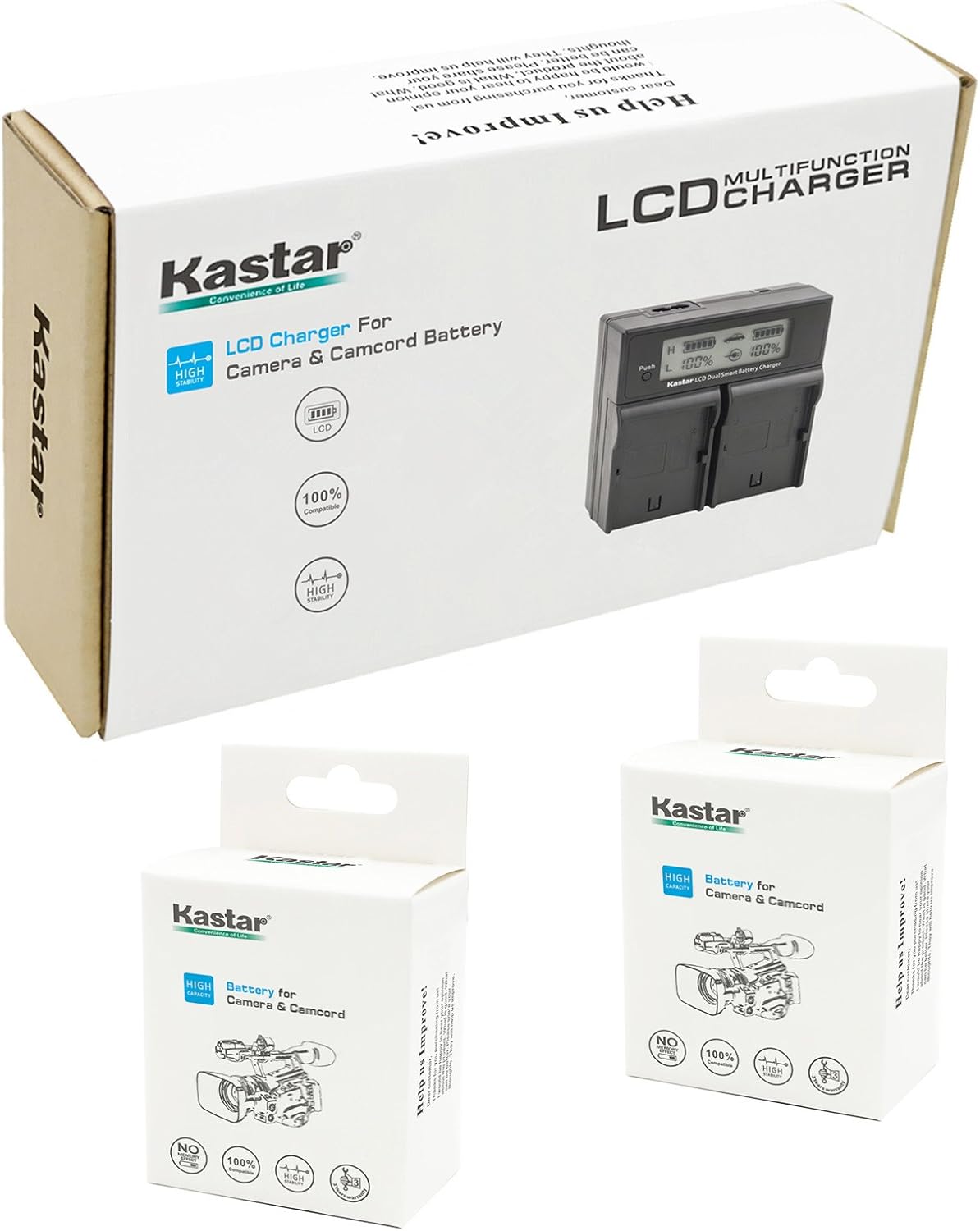 LCD Dual Fast Charger & 2 x Battery W70806